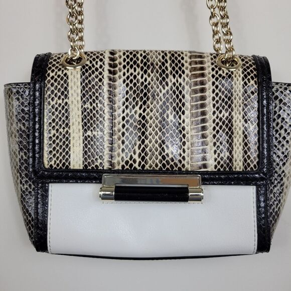 DVF Mini Colorblock Cross Shoulder Bag. Black & White - Picture 3 of 14